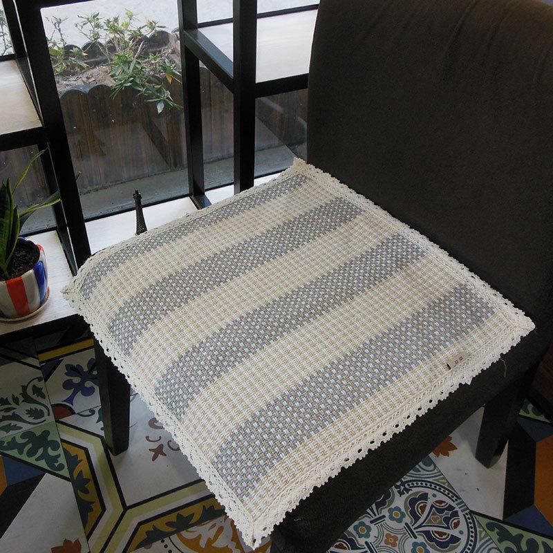 Seat Cushion Lace-up Thick Fabric Four Seasons Seat Cushion Summer Cotton Linen Office Student Dining Chair Stool Cushion