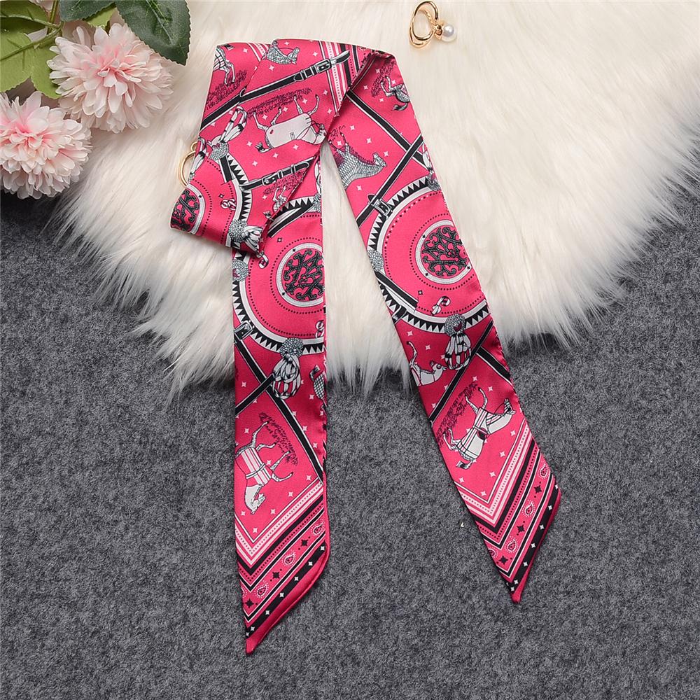 Luxury Horse Cloak Brand Scarf Fashion Design 100% Silk Scarf Women Headwear Skinny Bag Hair Scarves Neckerchief
