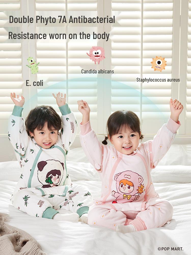 iBaby English Baby Split-Leg Sleeping Bag: Autumn/Winter Pop Mart IP Collab, Knitted & Quilted, Constant Temp Control