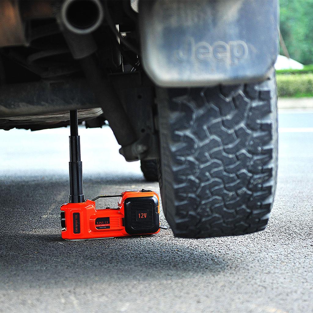 Household DC12V 5T 2 in 1 Electric Hydraulic Car Jack Easy-Operate Emergency Tool with Air Pump to Lift Car