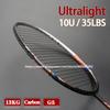 Raquetes de Badminton 100% Fibra de Carbono Completa Encordoadas 10U Tensão 22-35LBS 13kg Raquete de Treino Esportes de Velocidade Com Bolsas Para Adulto