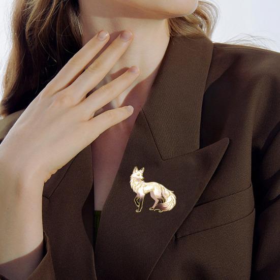 Broche Pin Tegneserie Ræv Design Zinklegering Pin UV-print Passer til Jakker Frakker Trøjer Mærke Alsidige Praktiske Tilbehør