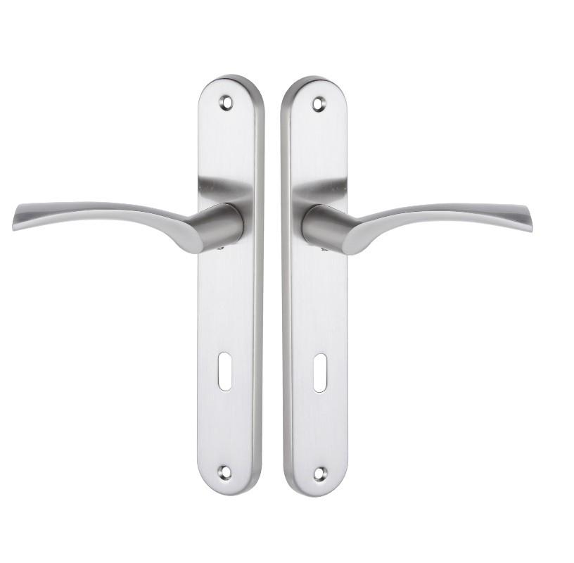 Door Handle on Long Plate Noa Satin 72