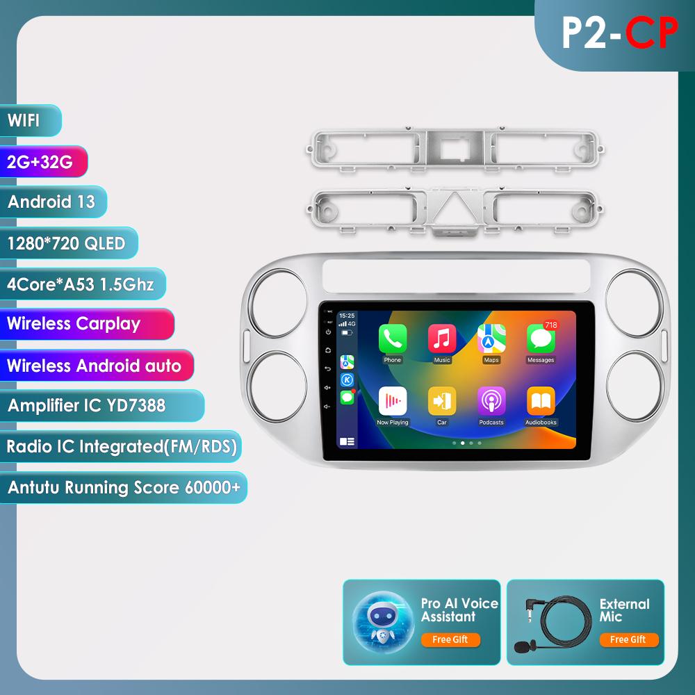 Hizpo DSP 9 cali 2din Android Autoradio GPS dla VW Volkswagen Tiguan 1 NF 2006 2008 - 2016 Radio samochodowe multimedialny odtwarzacz wideo inteligentny ekran