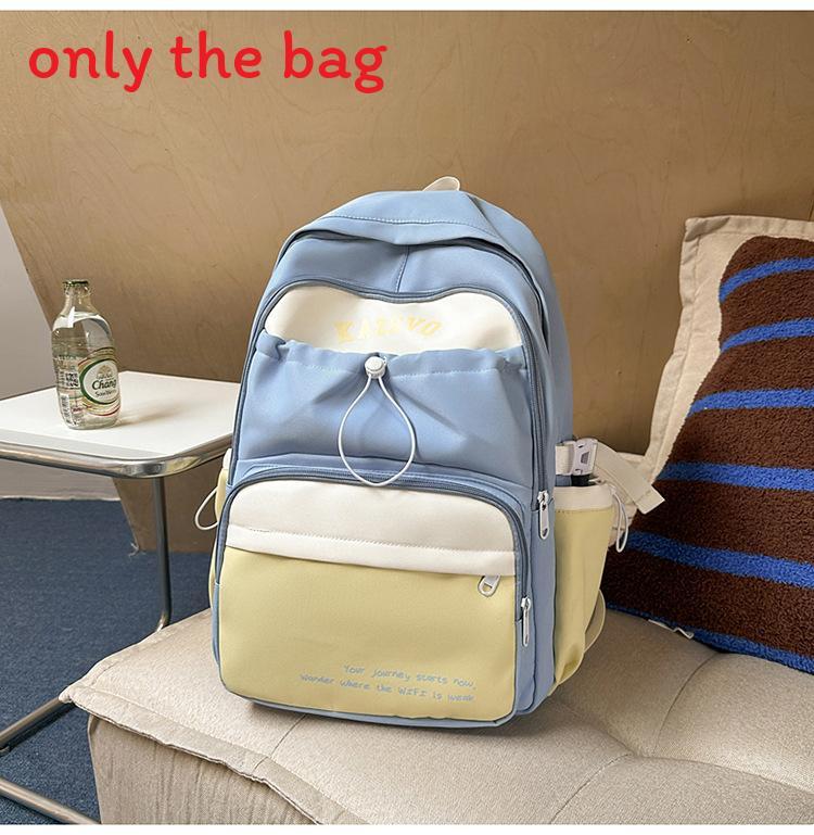 Trendy Backpack Nylon For Girls With Letter Print And Color Design Blocking