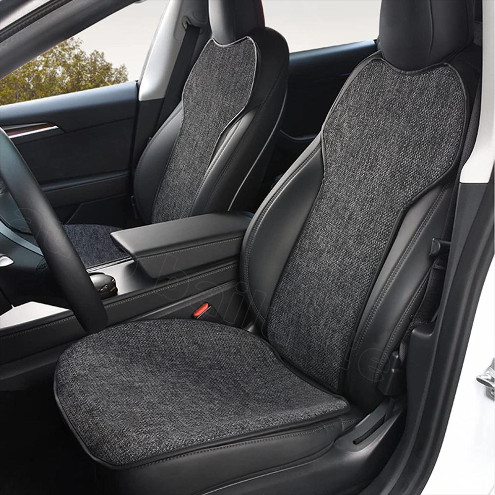Für Tesla Model 3 Model Y Four Seasons Autositzbezüge, atmungsaktiv, bequem, rutschfest, Auto vorne, Fahrer und Beifahrer