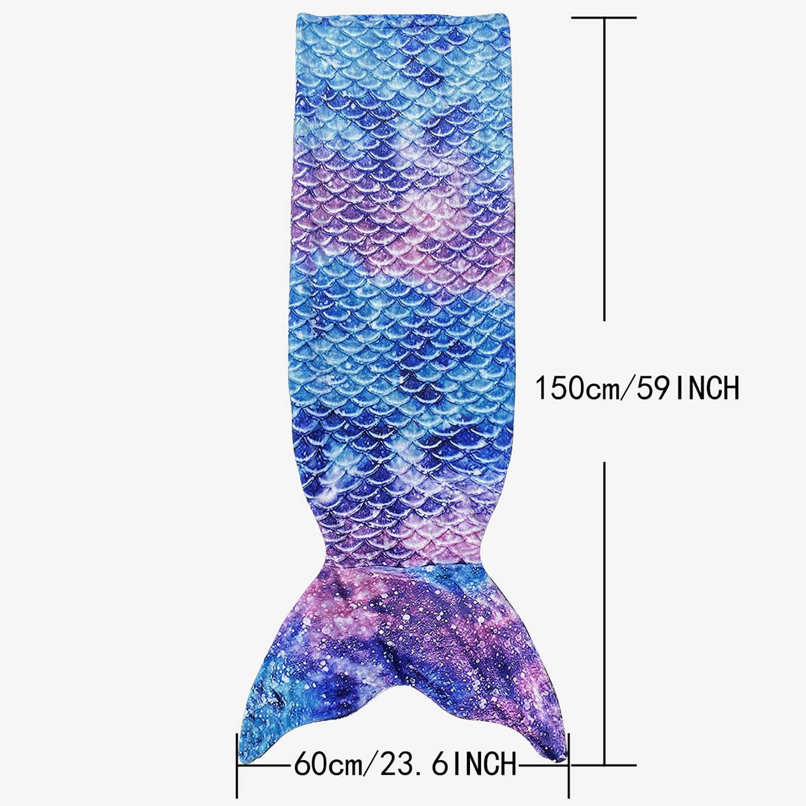 

1pcs Mermaid Blanket 150*52cm Mermaid Tail Children s Sleeping Bag Kick Resistant Flannel Blanket for Children Shooting Props 150x52cm сине-фиолетовый