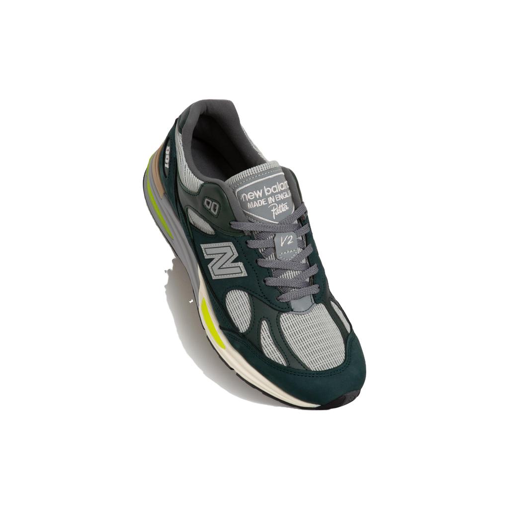 Patta X New Balance 991v2 Made In England Sea Moss Men Sneakers Green Safety-Yellow U991PB2