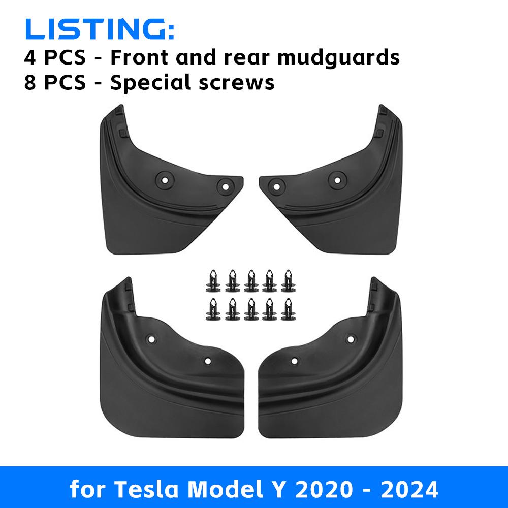 TPE Car Wheel Mud Flaps Guards MudFlaps For Tesla Model Y Juniper 2026 2025 Launch 2020 2021 2022 2023 2024 Front Rear Mudguards