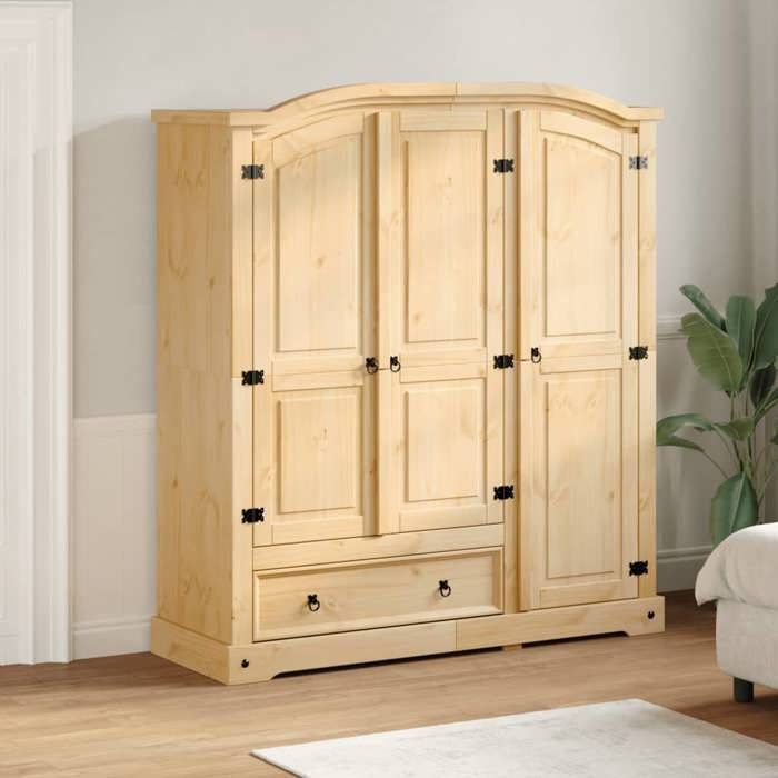 VidaXL Wardrobe Corona 151.5x52x170 Cm Solid Pine Wood, Cupboard, Bedroom Wardrobe, Closet Organizer, 4005663