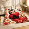 Lieveheersbeestje met Hart Koraal Fleece Deken Schattig Liefdesbeest Decor