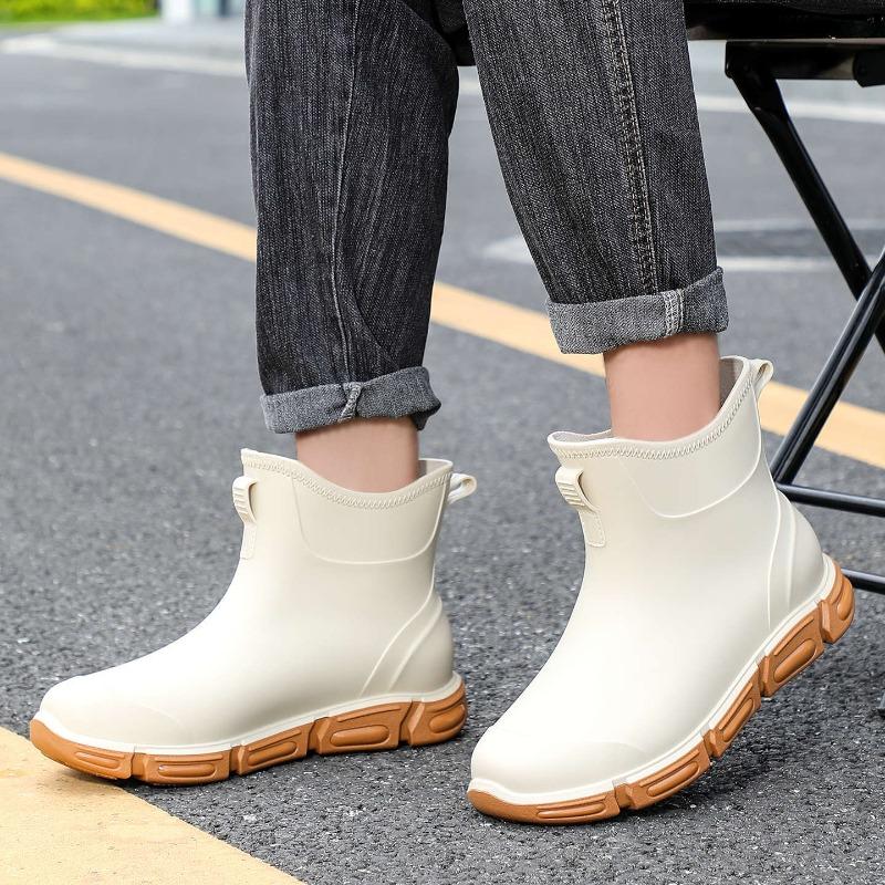 Short Tube Fishing Fashion Thickened Rain Shoes Water Shoes Men's Rain Boots Non-slip Wear-resistant Waterproof Kitchen Work Site Rubber Shoes