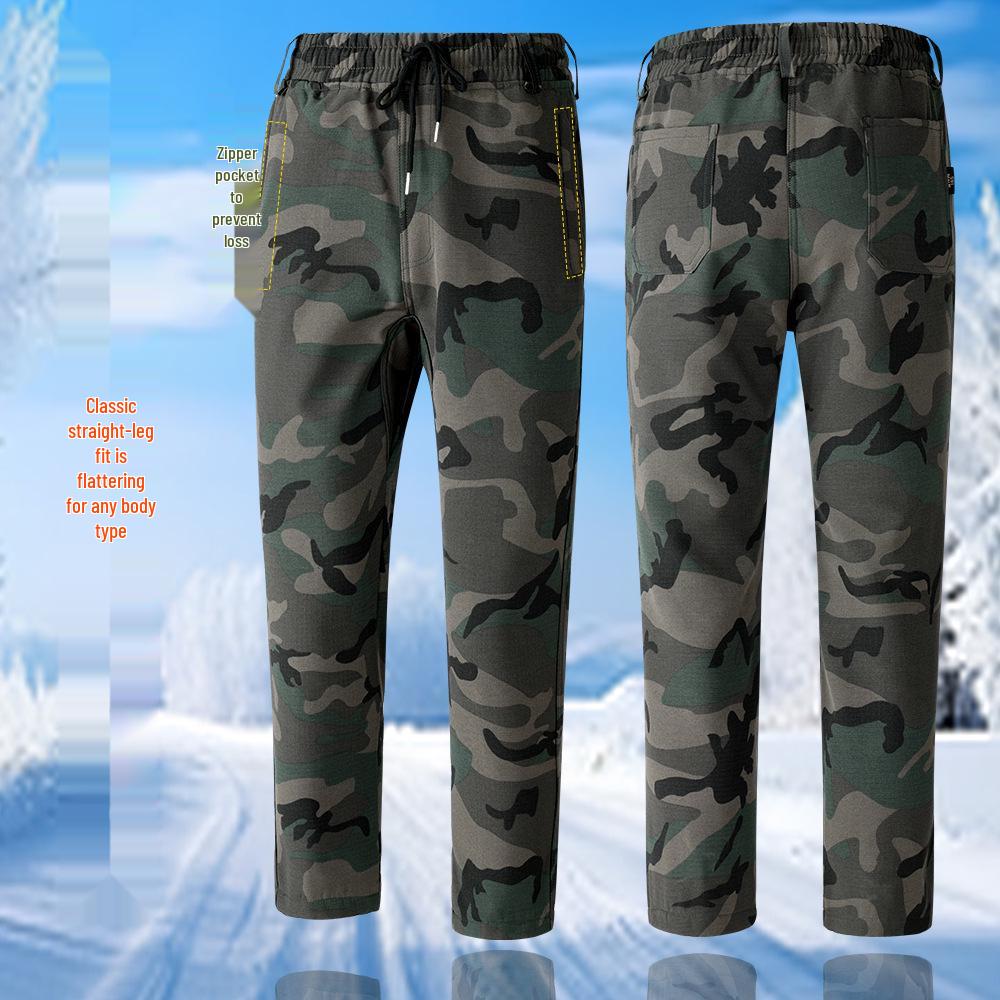 Men's Waterproof Camouflage Workwear Set - Velvet Lined, Wear-Resistant, Outdoor Cold Protection