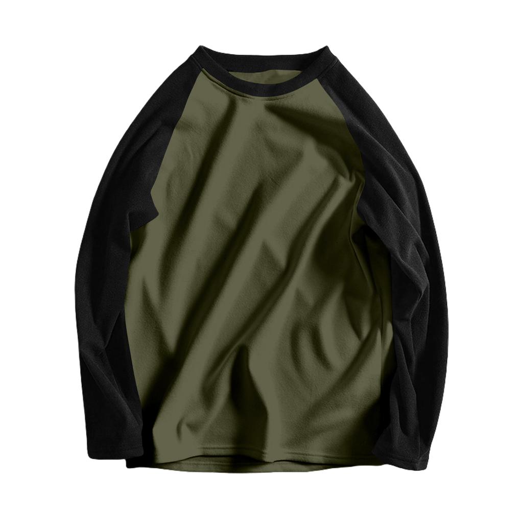 Men's Long Sleeve Color Block Thermal T-Shirt for Winter Layering
