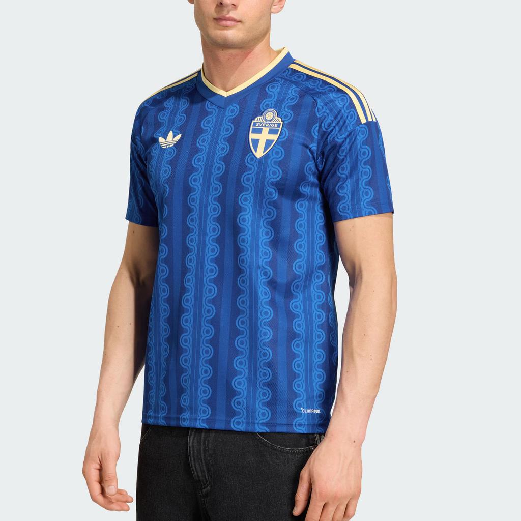 Adidas Originals Fan Version Sweden National Team 2026 World Cup Away Climacool Quick-Dry Slim Fit Short Sleeve Football Shirt Men tops JM5810