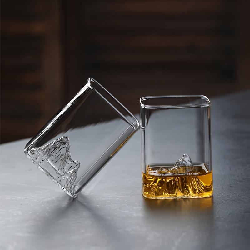 6.76oz High Borosilicate Glass Whiskey Glasses 3D Mountain Design   Cocktails Scotch Bourbon Vodka Tequila More for Home Decor