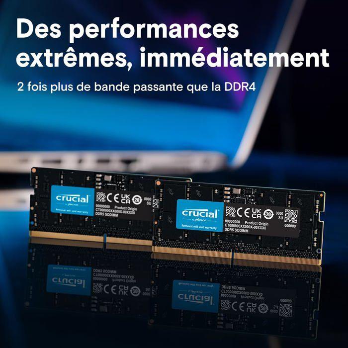 Mise à niveau RAM - CRUCIAL - 48Go - DDR5 - SODIMM - 5600MHz