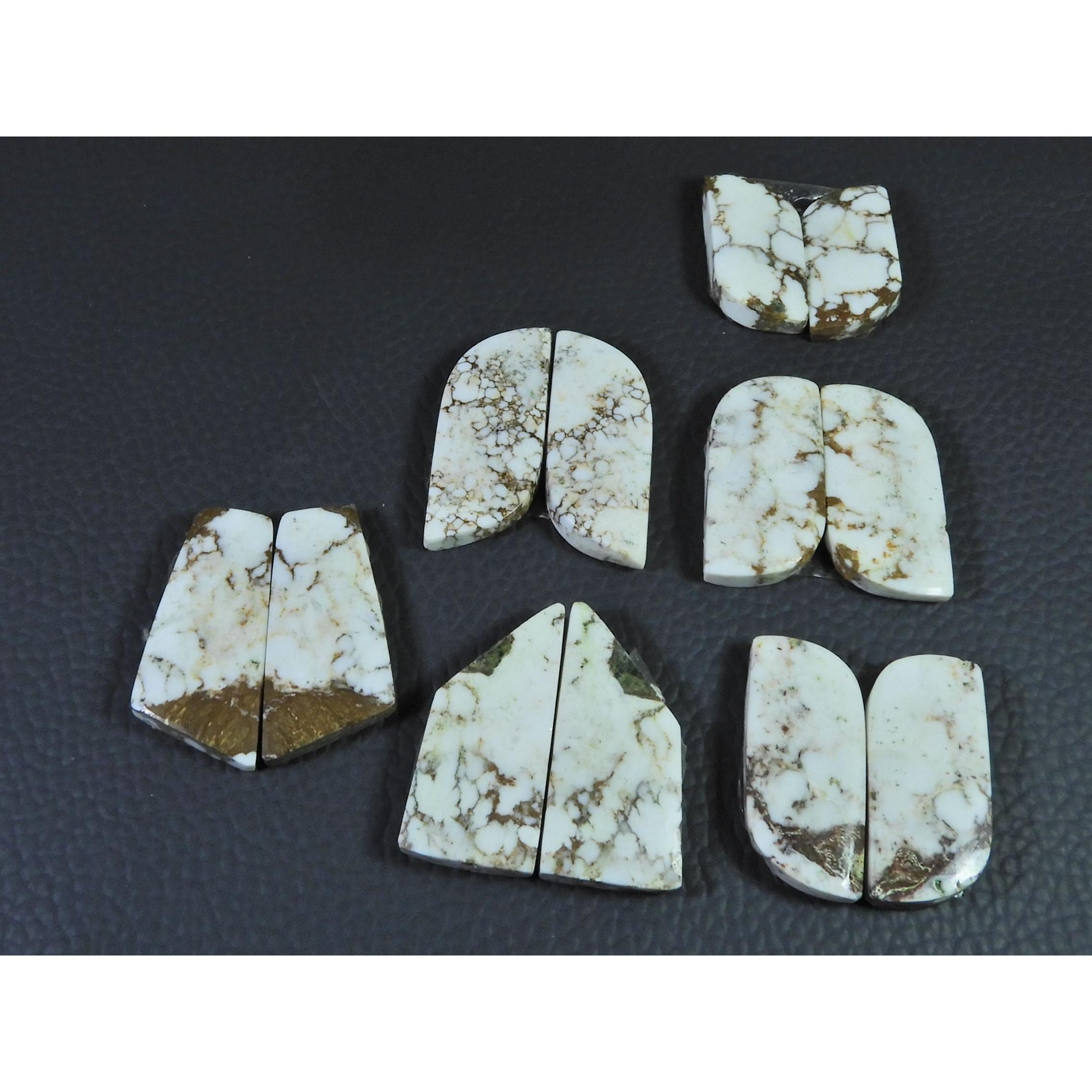 230Cts. Natural Wild horse Jasper Fancy Cabochon Loose Gemstone 6Pair Lot C-1465