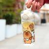 1 Piece Cartoon Capibala Cup With Straws Leakproof Water Bottle 400/750Ml Kids Water Sippy Cup Children'S Plastic Water Cup