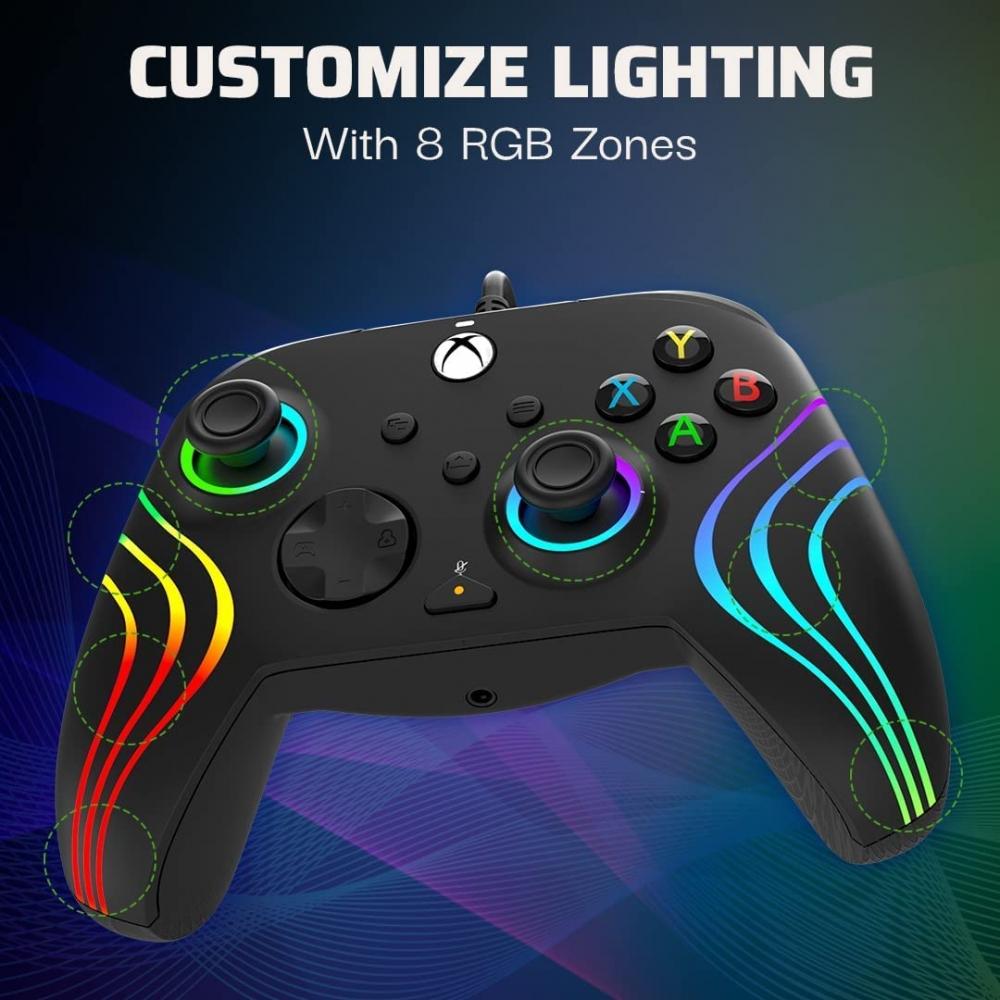Afterglow Wave LED Wired Controller PDP Afterglow Wave LED Wired Controller for Xbox Series XS - Black [Xbox Officially Licensed Product]