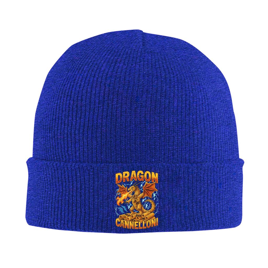 Dragon Cannelloni Brain Rot Meme Italian Brainrot Knitting Hat Beanie Hats Outdoor Elastic Men Bonnet Hats Spring Cute Caps