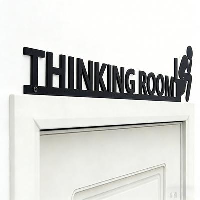 Fun Bathroom Family Toilet Sign Metal House Shape30cmx6.9cmToilet Door Sign Decorative Plate