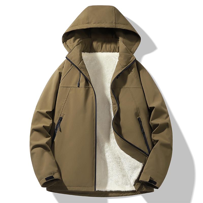 Autumn and Winter Plus Velvet Thick Fashionable Windproof Jacket Men's Jacket Casual Cotton Jacket Men's Cotton Jacket