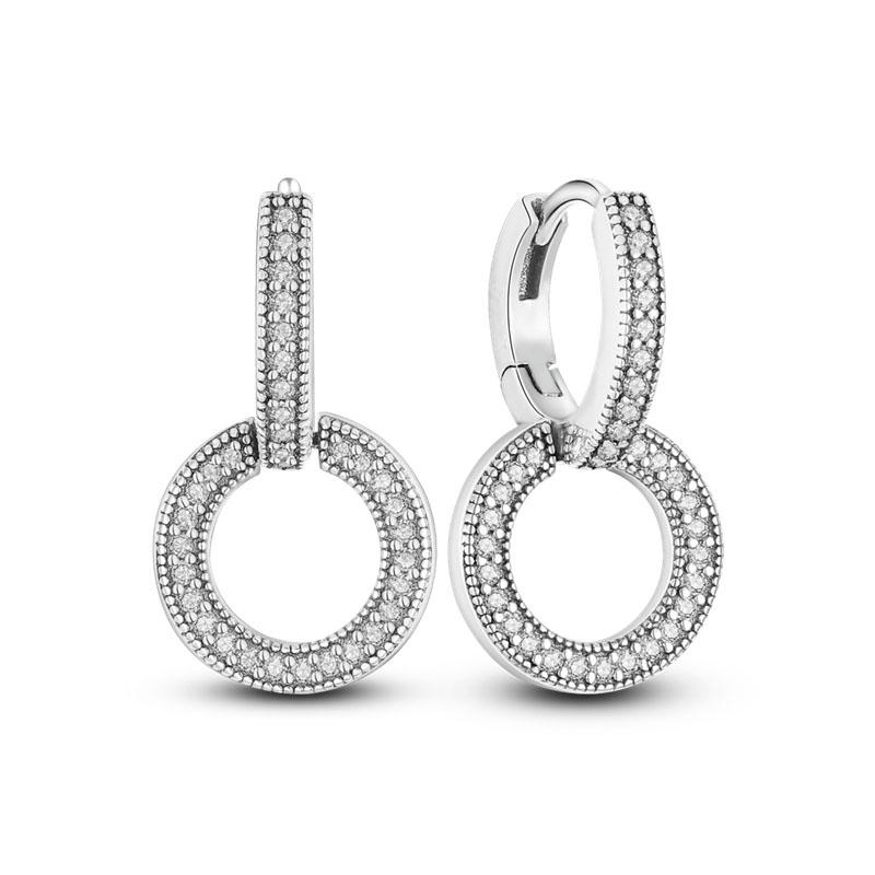 Silver Plated Hoop Earrings Moon Star Dreamcatcher Colored Zircon Fine Earring Jewelry Gift for Women
