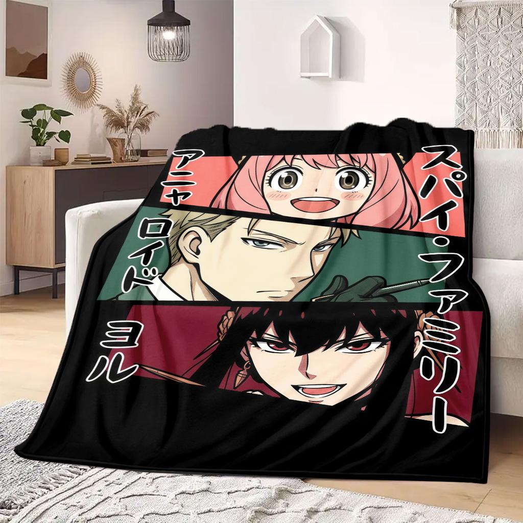 SpyxFamily Pretty 2D Cartoon Flannel Blanket, Print Decoration for Bed, Soft Sofa Travel Picnic Blanket_LIAN