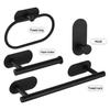 4PCS Wall Mount Toilet Towel Paper Holder Adhesive Black Silver Kitchen Roll Paper Stand Hanging Napkin Rack Bathroom Set