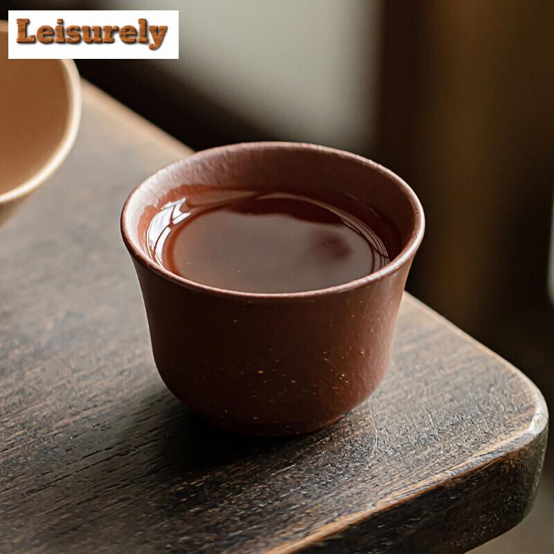 Chiński Yixing ręcznie robiony fioletowy gliniany kubek do herbaty podróżny tykwa filiżanka do medytacji miska do herbaty osobisty mistrz filiżanka do herbaty spersonalizowany zestaw do herbaty prezent