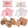 20pcs Mini Candy Box Folding Paper Pillow Type Wedding Gift Box Thank You Tag Festival Gathering Gifts Party Favors TMZ