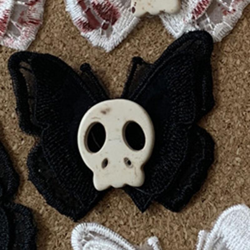 Punk Skeleton for Butterfly Decor Hair Scrunchies Elastic Hair Clips Lolita Ponytail Holder Festival Women Hair Supplies