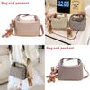 Simple Houndstooth Pattern Parent Child Shoulder Bag With Pendant For Kids Daily Use