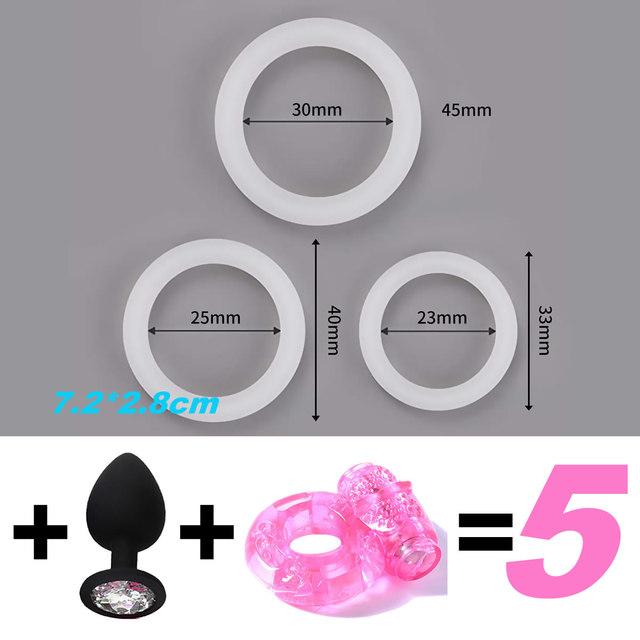 5PCS/KIT Cock Rings Flash In The Night Lock Durable Silicone Penis Ring Sex Toy for Men Male Delay Ejaculation Scrotum Lock Ring