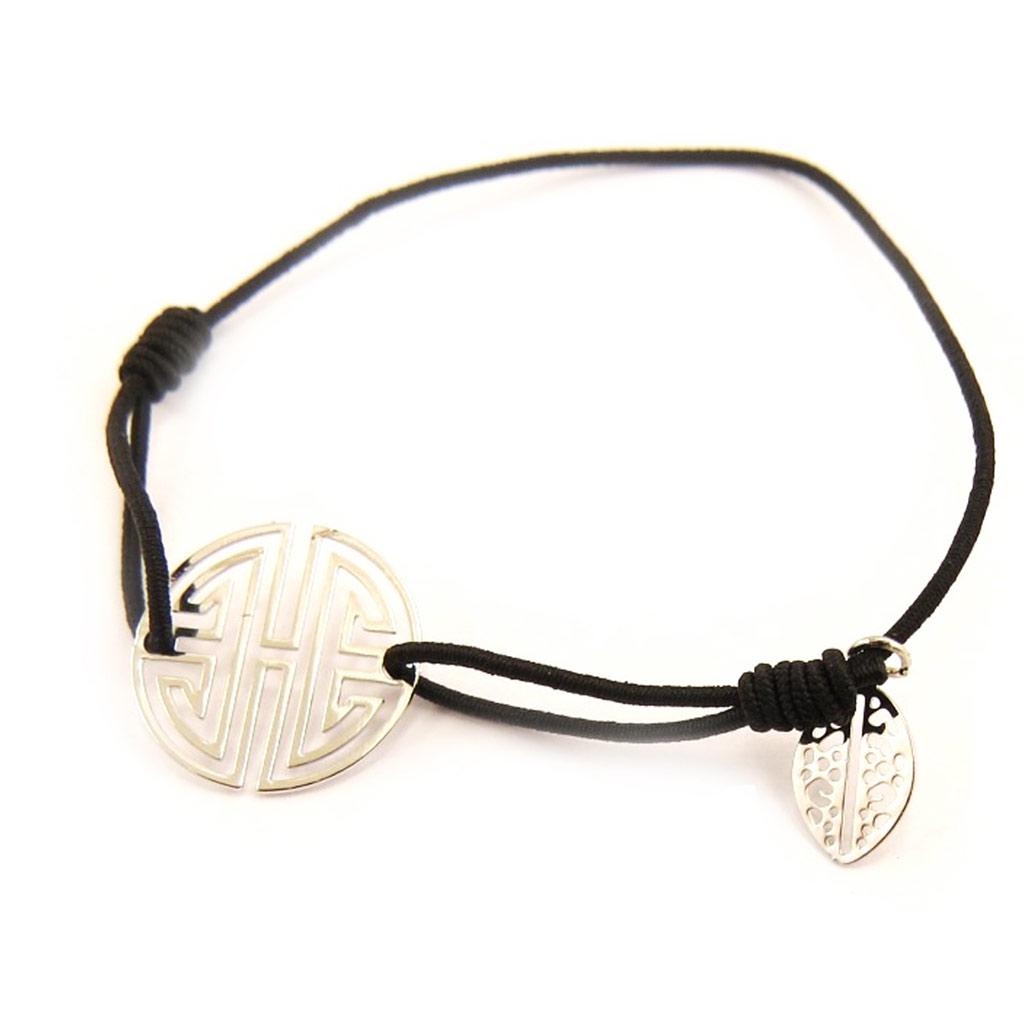 Les Trésors De Lily [L5169] - Black 'Fengshui' Fancy Bracelet