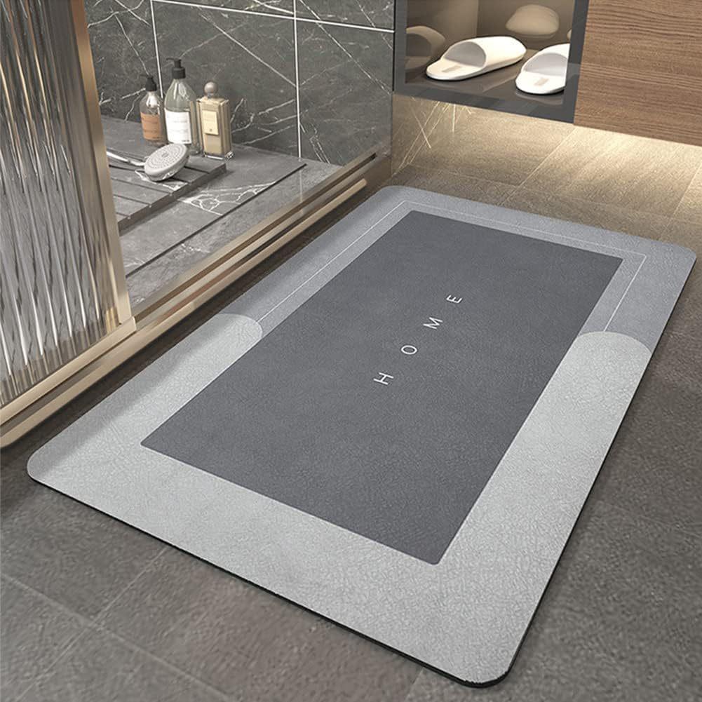Quick-Dry Anti-Slip Diatom Mud Bathroom Floor Mat - Water Absorbent, Easy to Clean, Decorative Door Mat.