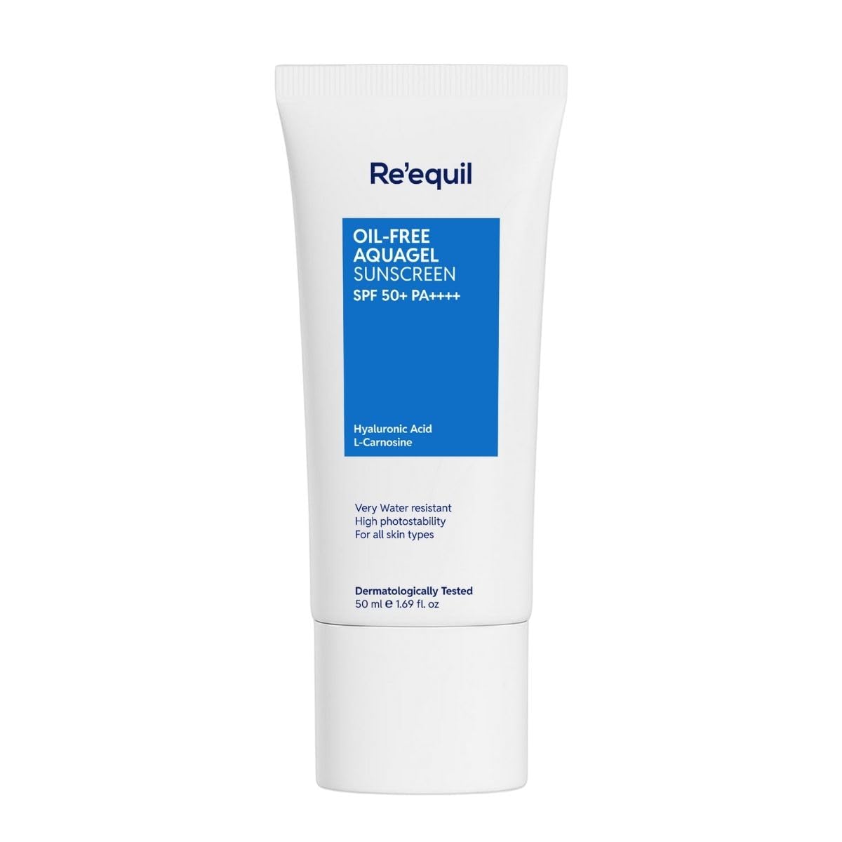 Солнцезащитный аквагель Re equil без масел l SPF 50+, PA++++ l Очень водостойкий l Гиалуроновая кислота для увлажнения