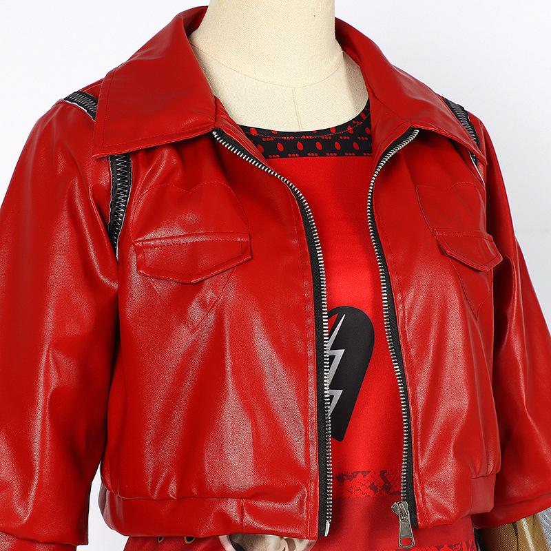 Halloween Descendants Film Cosplay Costumes For Kids Movie The Rise Of Red Chloe Princess Dress Girls Jacket Coat Pants Uniform