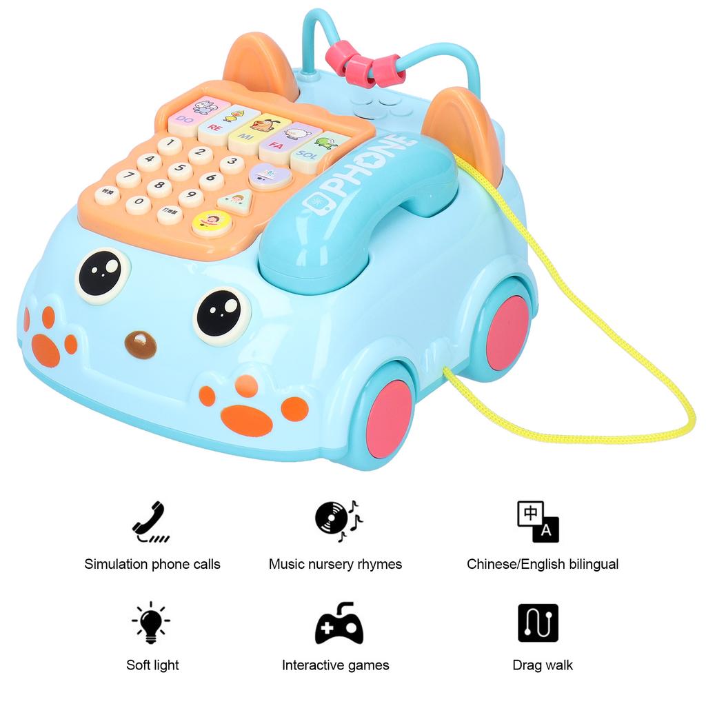 Children Telephone Toy Educational Simulation Telephone Toy with Light Music Effect