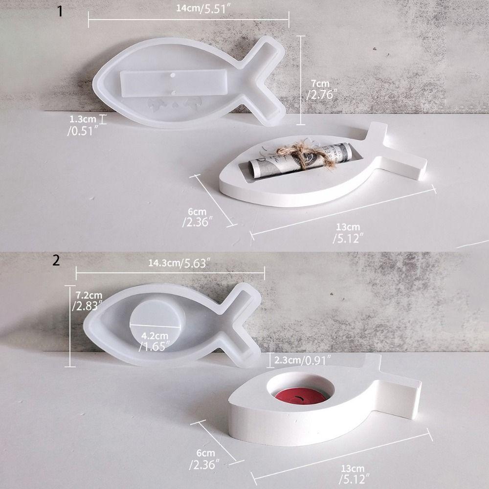 Handmade Fish Tea Lamp Silicone Mold Cartoon Fish Candlestick Holder Fish Candle Mold  Soaps Model