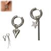 2Pcs Stainless Steel Chain Hoop Earrings Piercing Earrings  Ear Jewelry Accessories