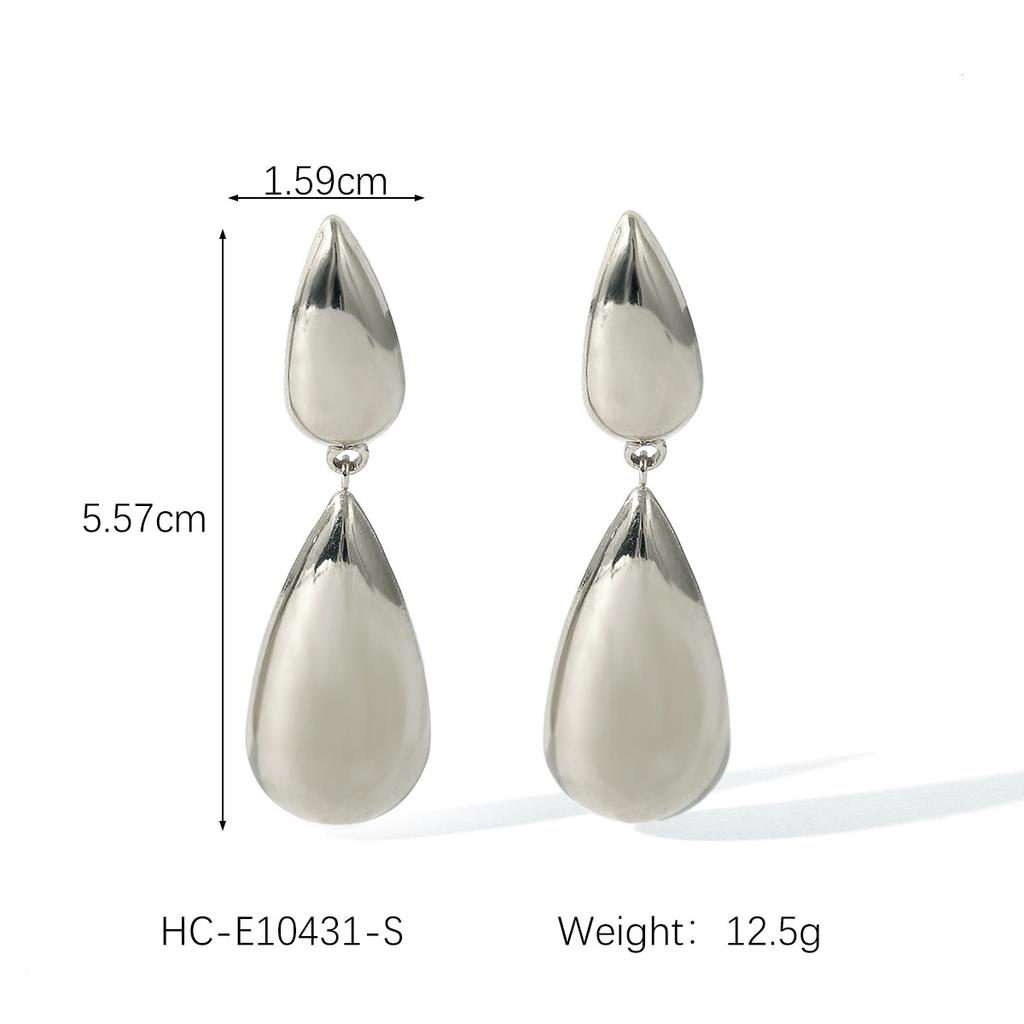 Phoenix Trendy Fashionable Personality 18K Gold Plated Stainless Steel Teardrop Earrings for Women, High-end Ins Style