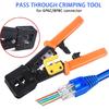 RJ45 Crimp Tool Ethernet Crimper for RJ45 Cat6 Cat5 Cat5e Pass Through Connectors and RJ12 Plug Ends with 50PCS RJ45 Cat6 Connectors, RJ45 Cable