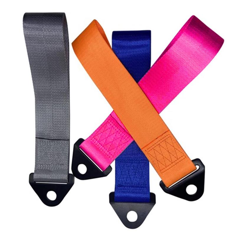 Front Car Towing Strap Belt Universal Fitment Bumper Hook Bar Trailer Polyester