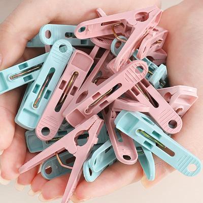 30Pcs Plastic Clothes Pegs Laundry Clothespin Clothes Pins Storage Organizer Spring With Basket Cabides Hanger Quilt Towel Clips