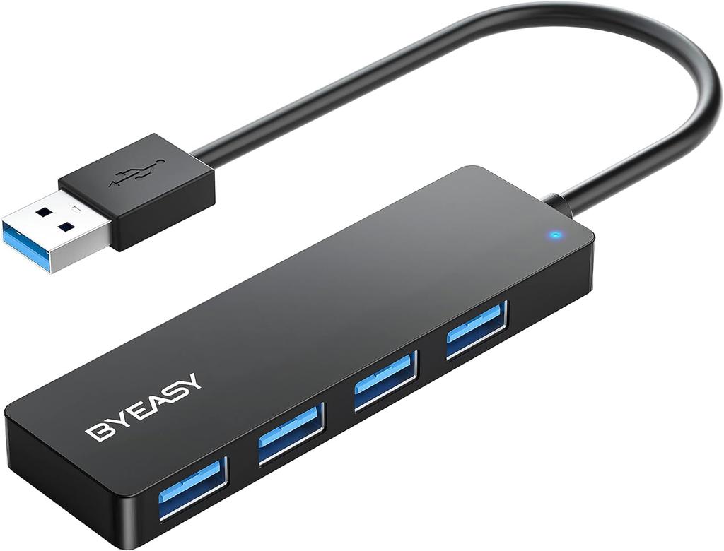 BYEASY USB Hub Expansion 4 Port USB A Hub High Speed Transfer Slim Lightweight Hub 4in1 USB Hub Compatible with Pro Compatible with Laptops Mac 3.0