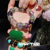 Ancient Flower Silk, Colorful Grape Stone, Colorful Fluorite Entanglement Bracelet, New Chinese Style, Ruyi Flower Powder Crystal Blessing Bracelet.