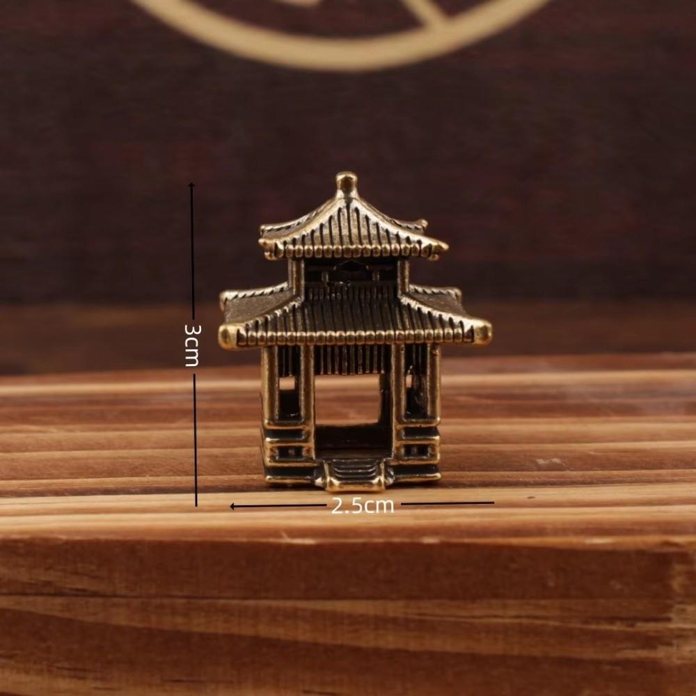New Brass Micro Landscape Chinese Rockery Ancient Pavilion Ancient Architecture Miniature Model Bonsai Fish Tank Decoration