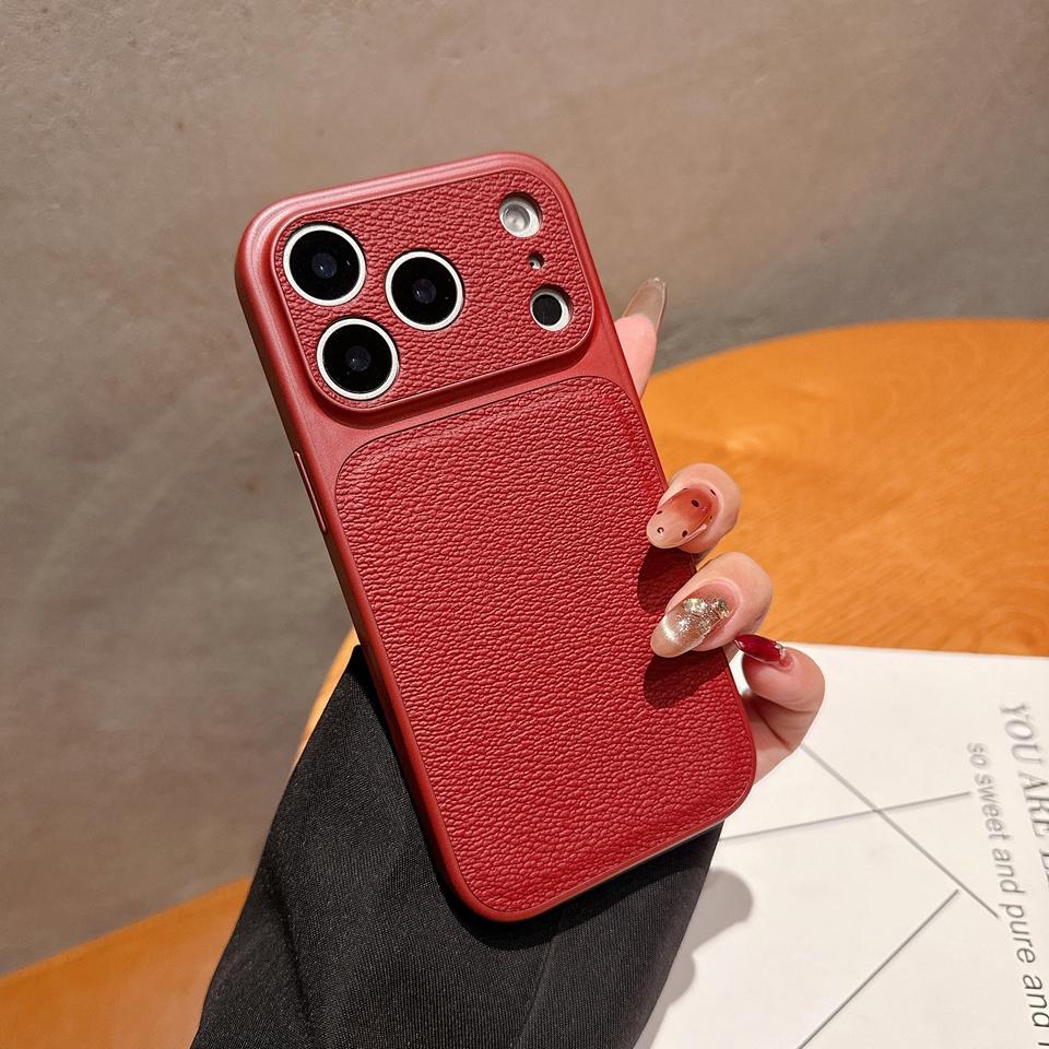 Official Big Window Leather Phone Case For iPhone 17 Air 13 14 15 16 17 Pro Max 16Pro 17Pro Shockproof Protector Cover